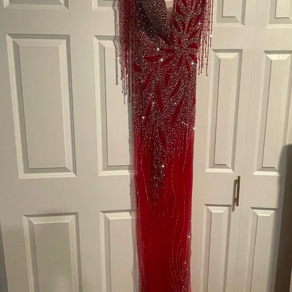sachin and babi light blue dress Elegant Red Engagement Dress ❤️ Stunning Red Evening Gown for Engagement  Party main image 0